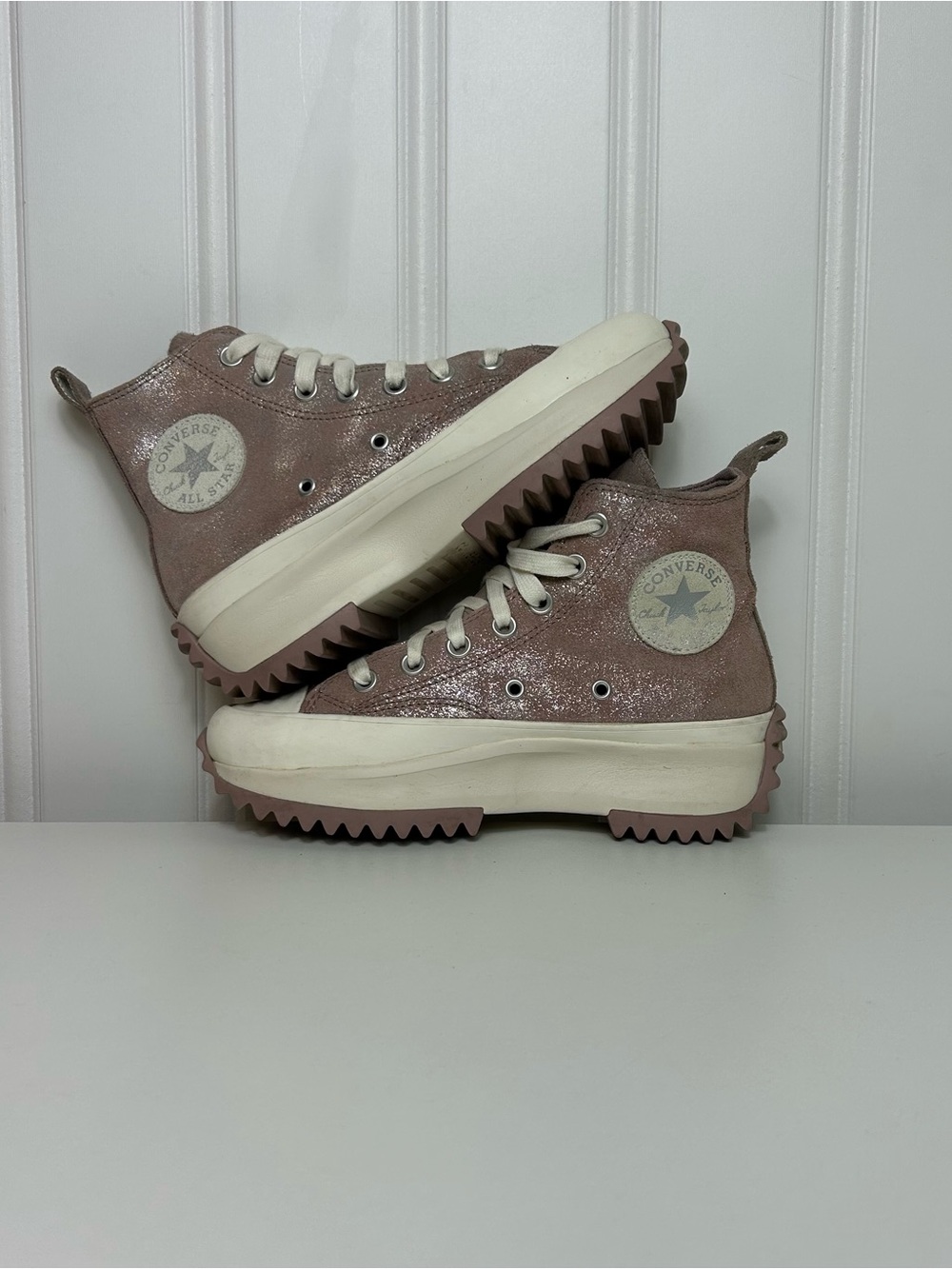 Converse ctas hi all star run star hike lift platform pink cream gum women’s 6.5